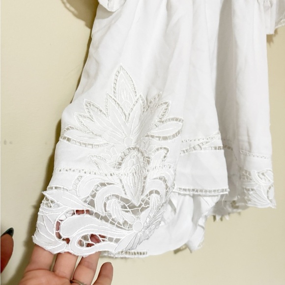 Lovers + Friends Brixton Romper White Eyelet Lace Boho small - Picture 5 of 9